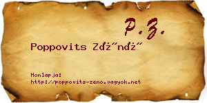Poppovits Zénó névjegykártya